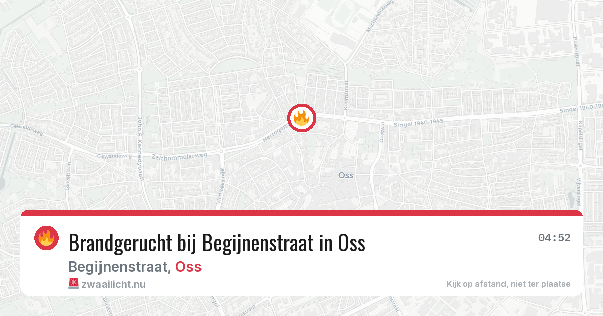 Brandgerucht bij Begijnenstraat in Oss — 5 jun 2026
