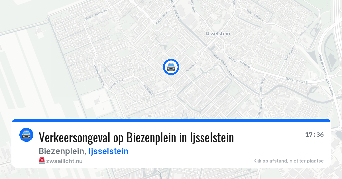 Verkeersongeval op Biezenplein in Ijsselstein — 17 jul 2026
