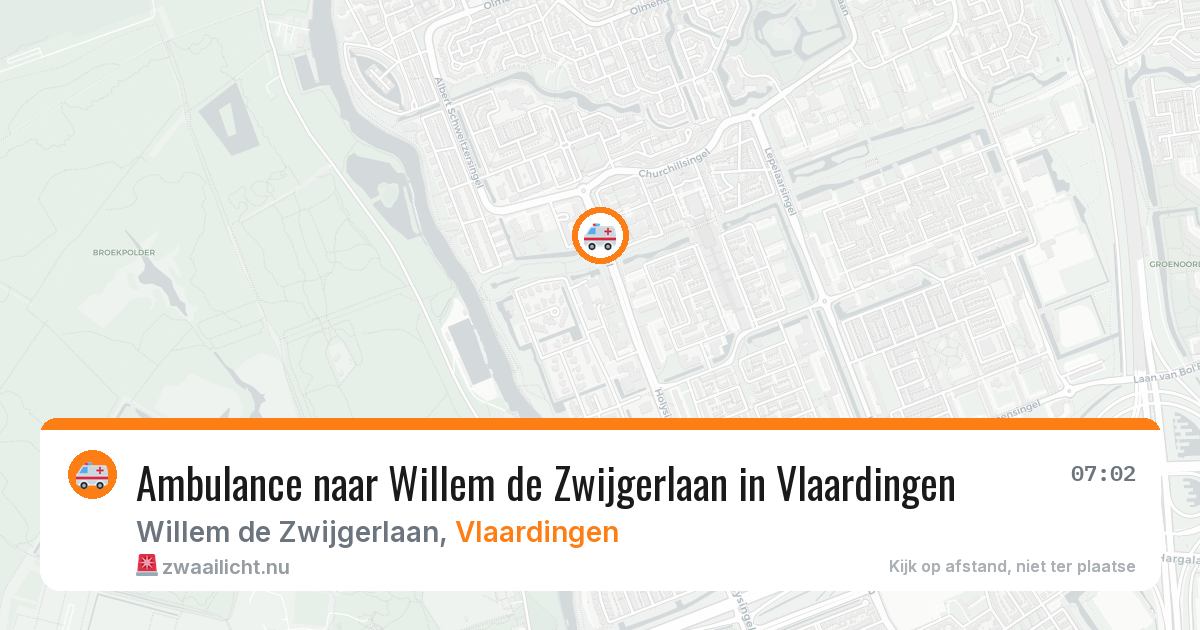 Ambulance naar Willem de Zwijgerlaan in Vlaardingen — 26 jul 2026