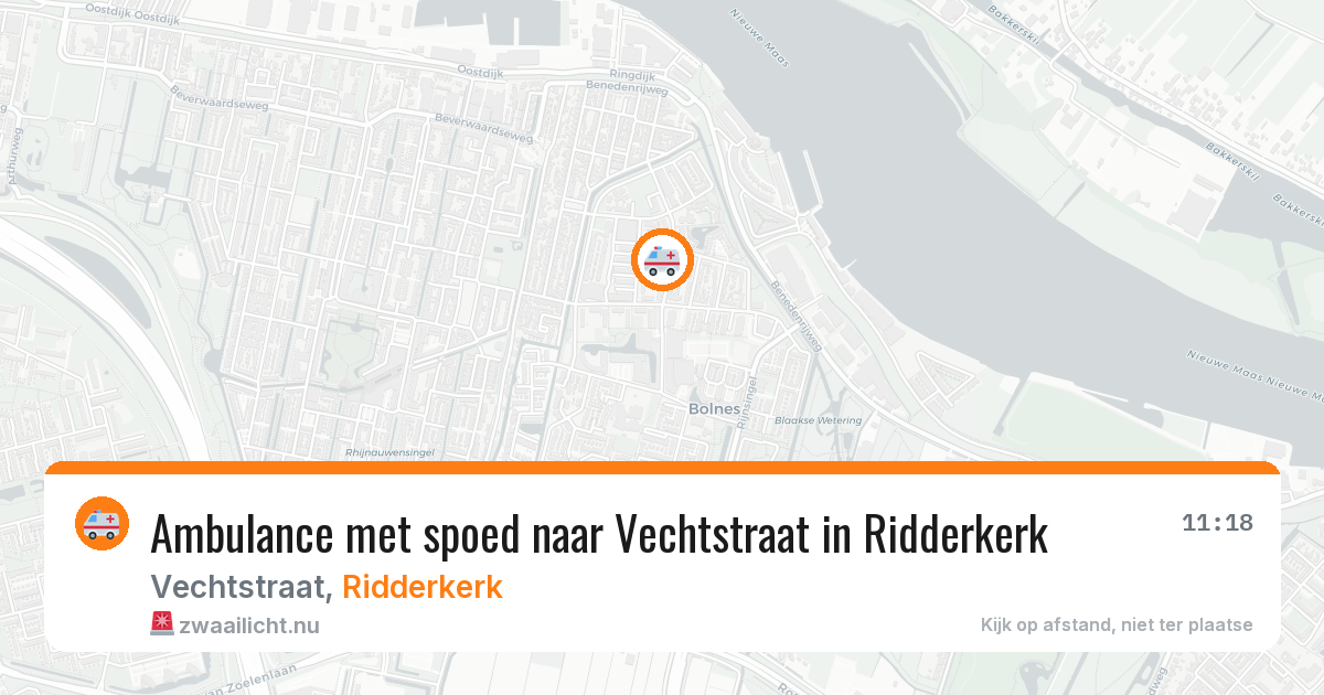Ambulance met spoed naar Vechtstraat in Ridderkerk — 26 jul 2026