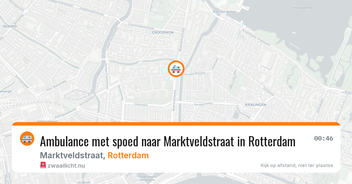 Ambulance met spoed naar Marktveldstraat in Rotterdam — 23 mei 2026
