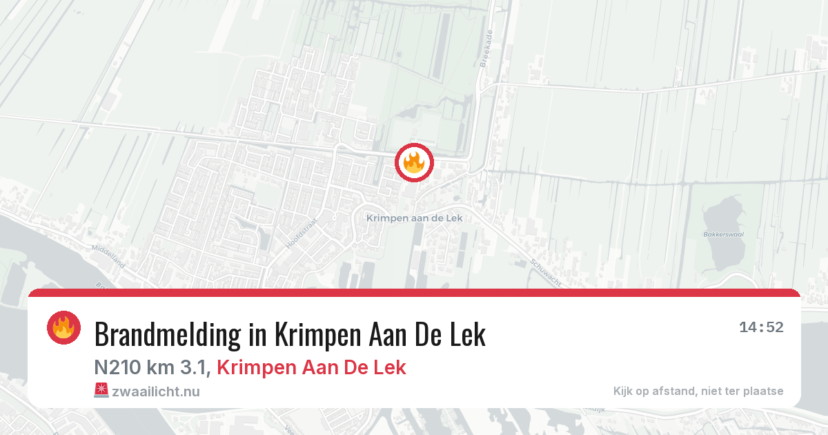 Brandmelding in Krimpen Aan De Lek — 1 jun 2026