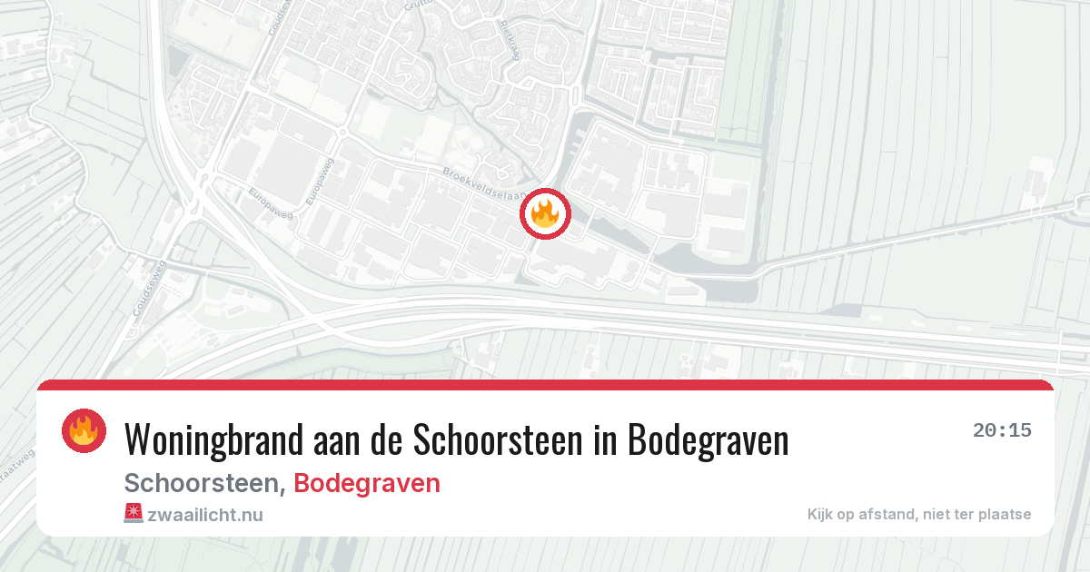 Woningbrand aan de Schoorsteen in Bodegraven — 26 mrt 2026