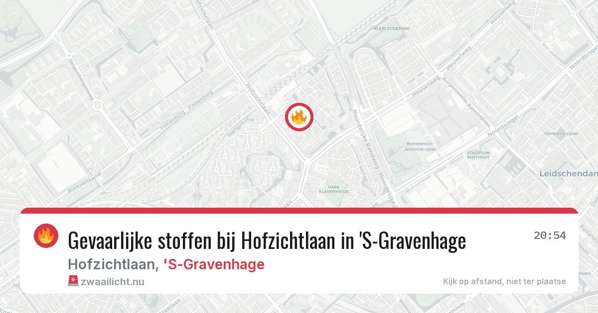 Gevaarlijke stoffen bij Hofzichtlaan in 'S-Gravenhage — 1 apr 2026