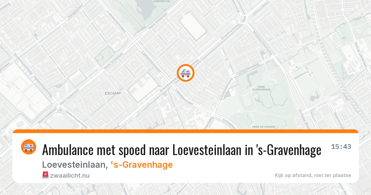 Ambulance met spoed naar Loevesteinlaan in 's-Gravenhage — 11 jul 2026