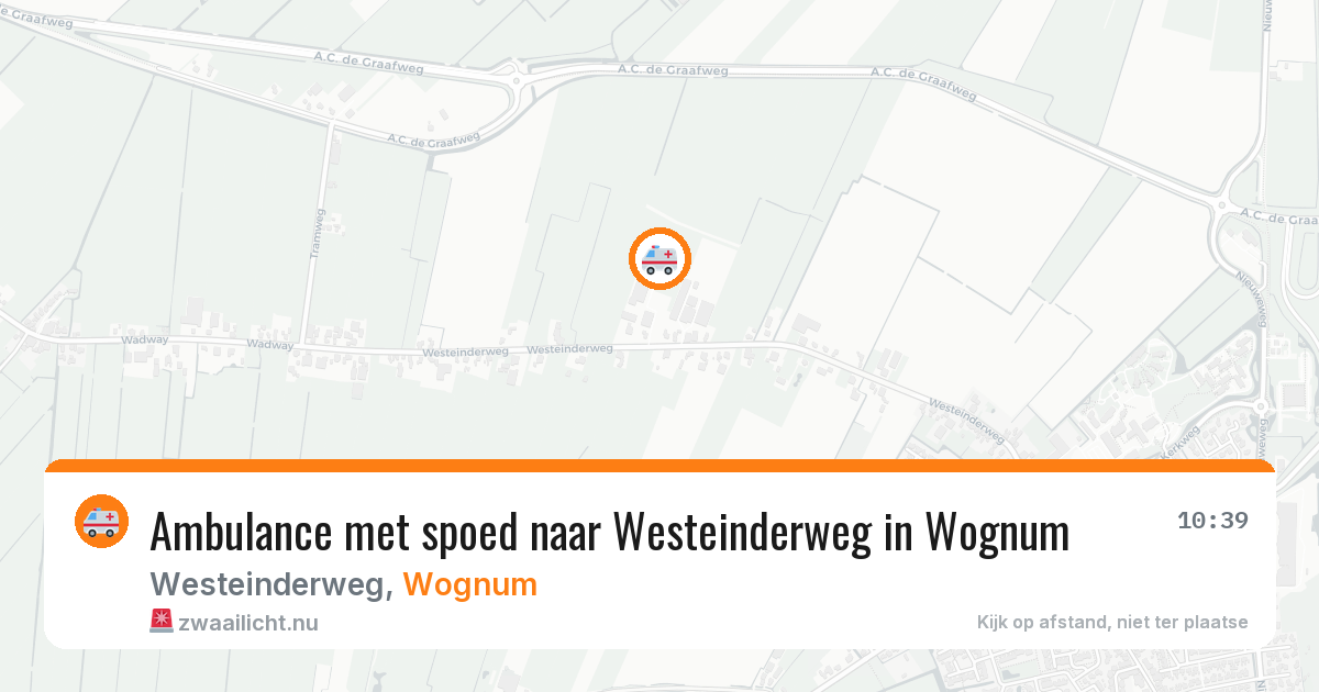 Ambulance met spoed naar Westeinderweg in Wognum — 23 mei 2026