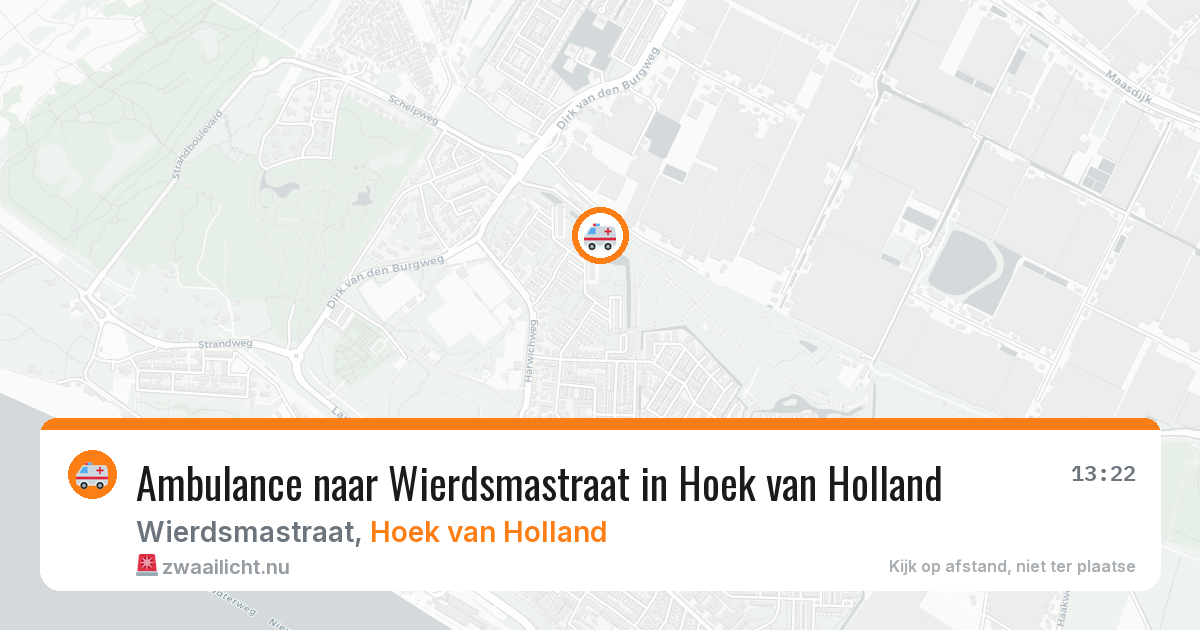 Ambulance naar Wierdsmastraat in Hoek van Holland — 13 jul 2026