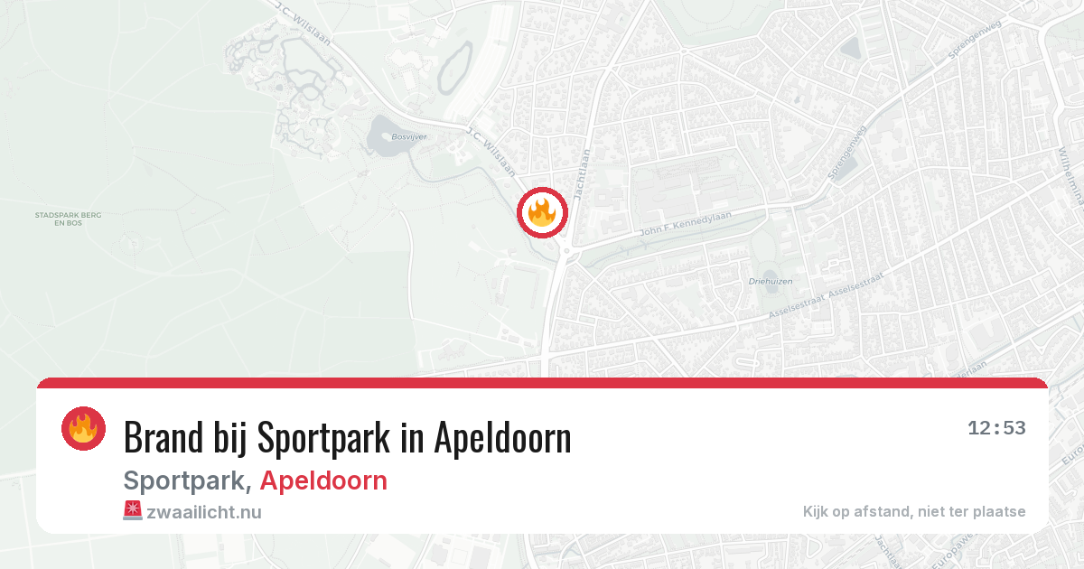 Brand bij Sportpark in Apeldoorn — 9 mei 2026