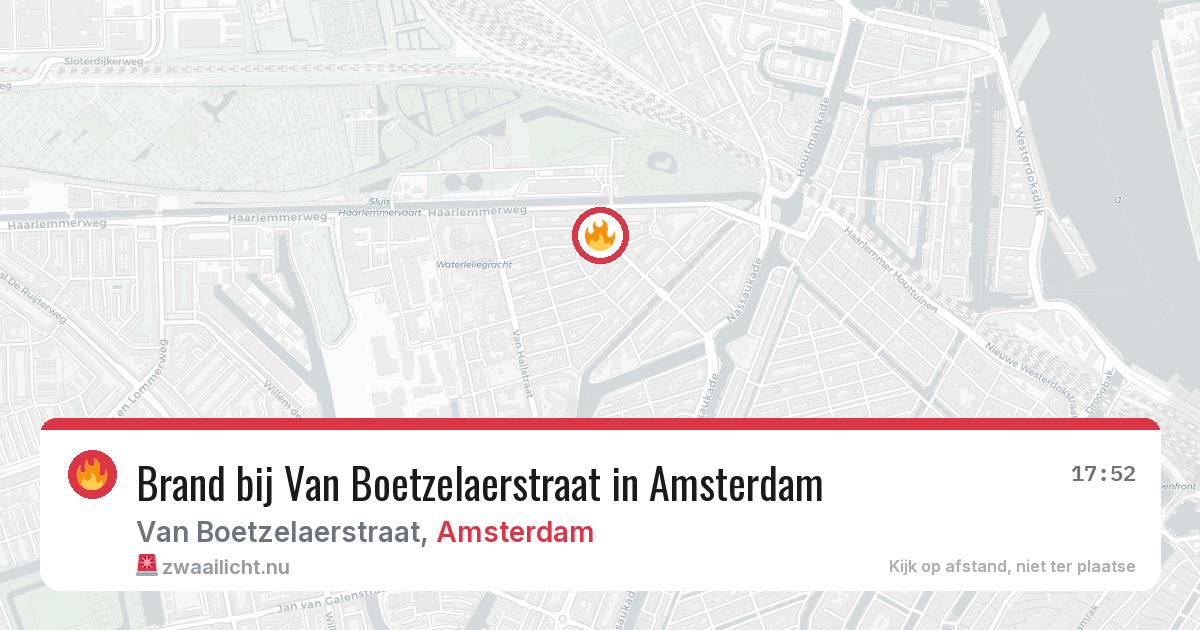 Brand bij Van Boetzelaerstraat in Amsterdam — 22 jul 2026