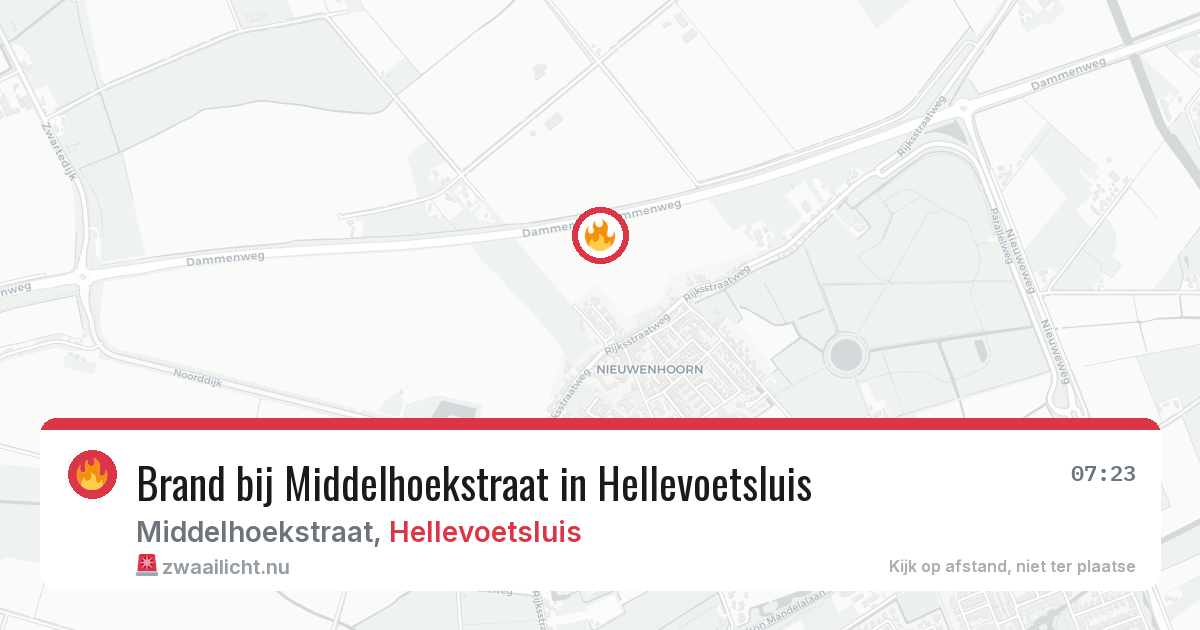 Brand bij Middelhoekstraat in Hellevoetsluis — 6 apr 2026
