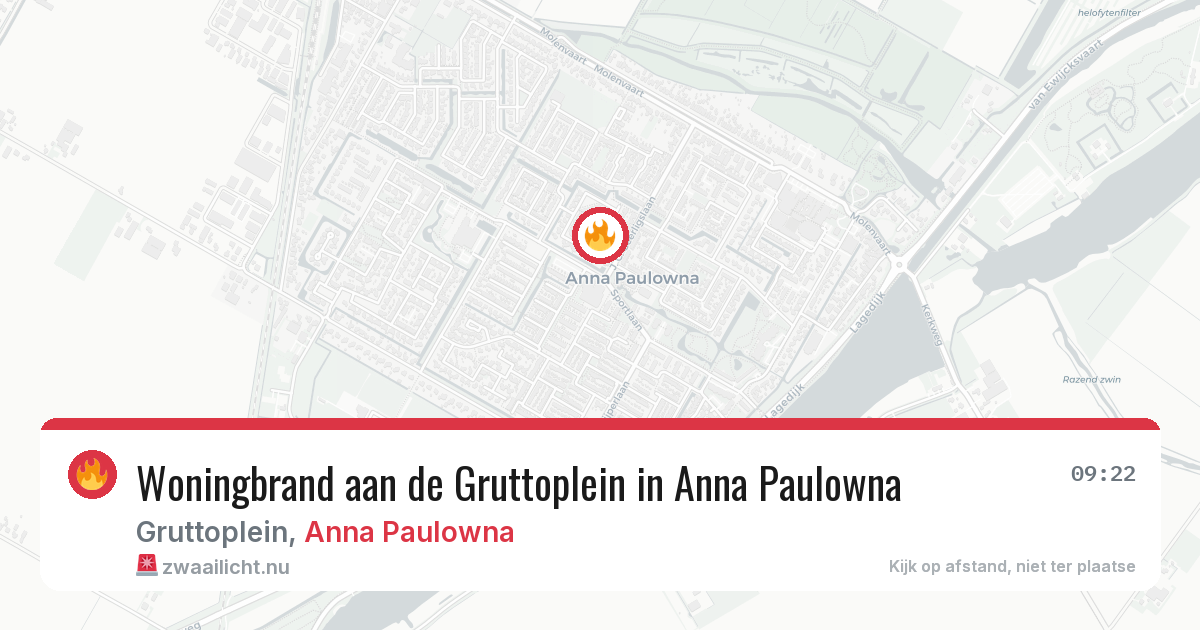 Woningbrand aan de Gruttoplein in Anna Paulowna — 5 jun 2026