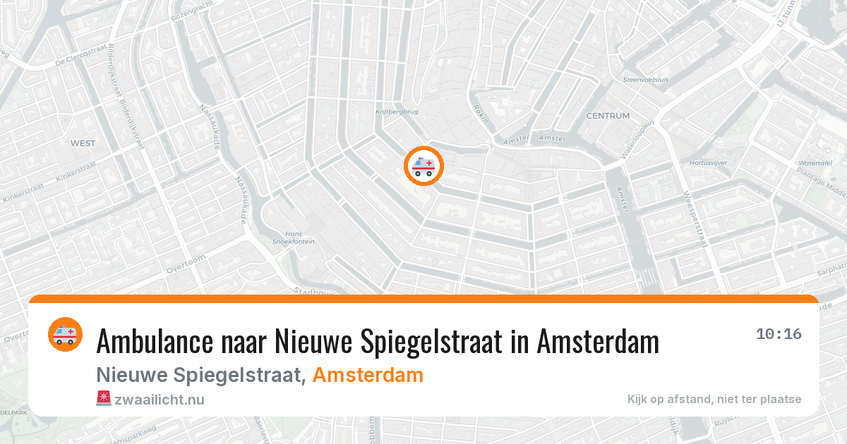 Ambulance naar Nieuwe Spiegelstraat in Amsterdam — 17 jul 2026