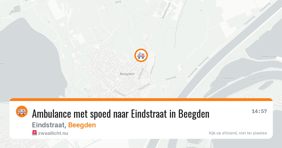 Ambulance met spoed naar Eindstraat in Beegden — 26 apr 2026