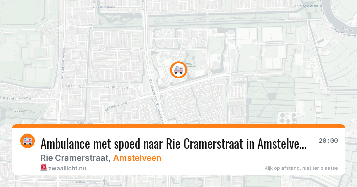 Ambulance met spoed naar Rie Cramerstraat in Amstelveen — 29 mei 2026