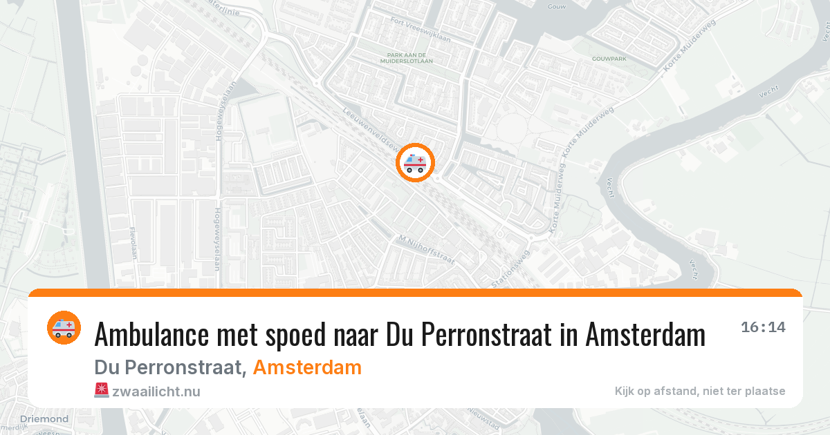 Ambulance met spoed naar Du Perronstraat in Amsterdam — 19 mrt 2026