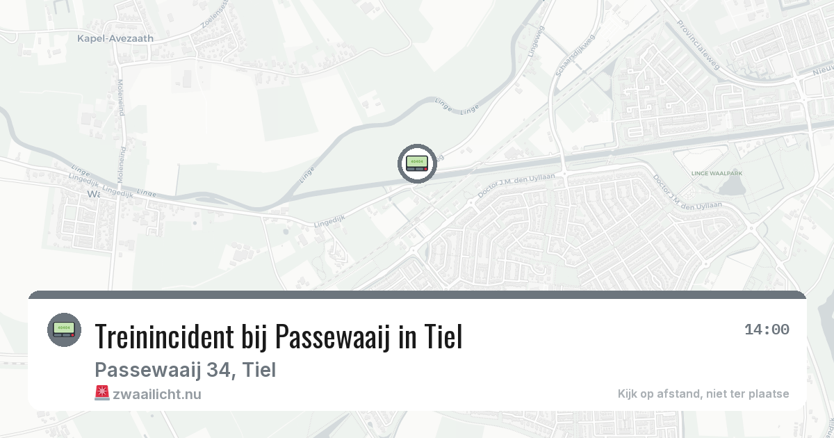 Treinincident bij Passewaaij in Tiel — 25 mrt 2026