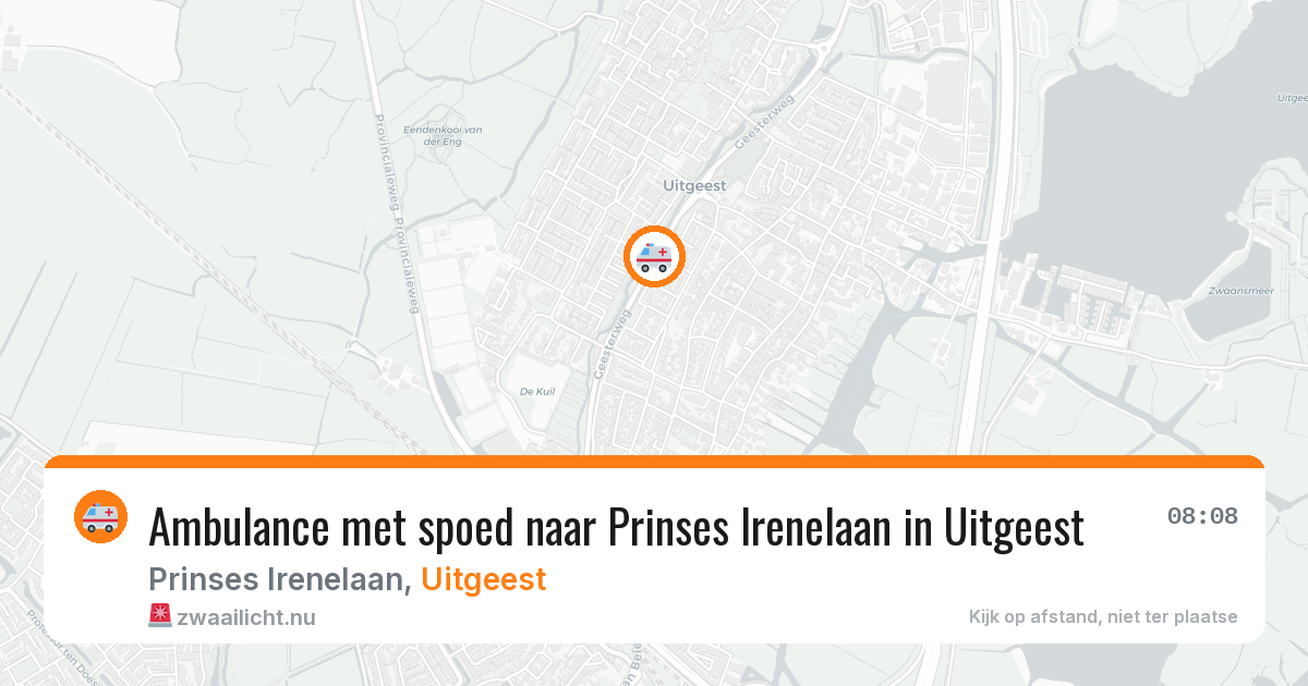Ambulance met spoed naar Prinses Irenelaan in Uitgeest — 21 jul 2026