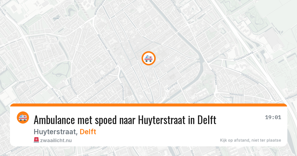 Ambulance met spoed naar Huyterstraat in Delft — 12 jul 2026