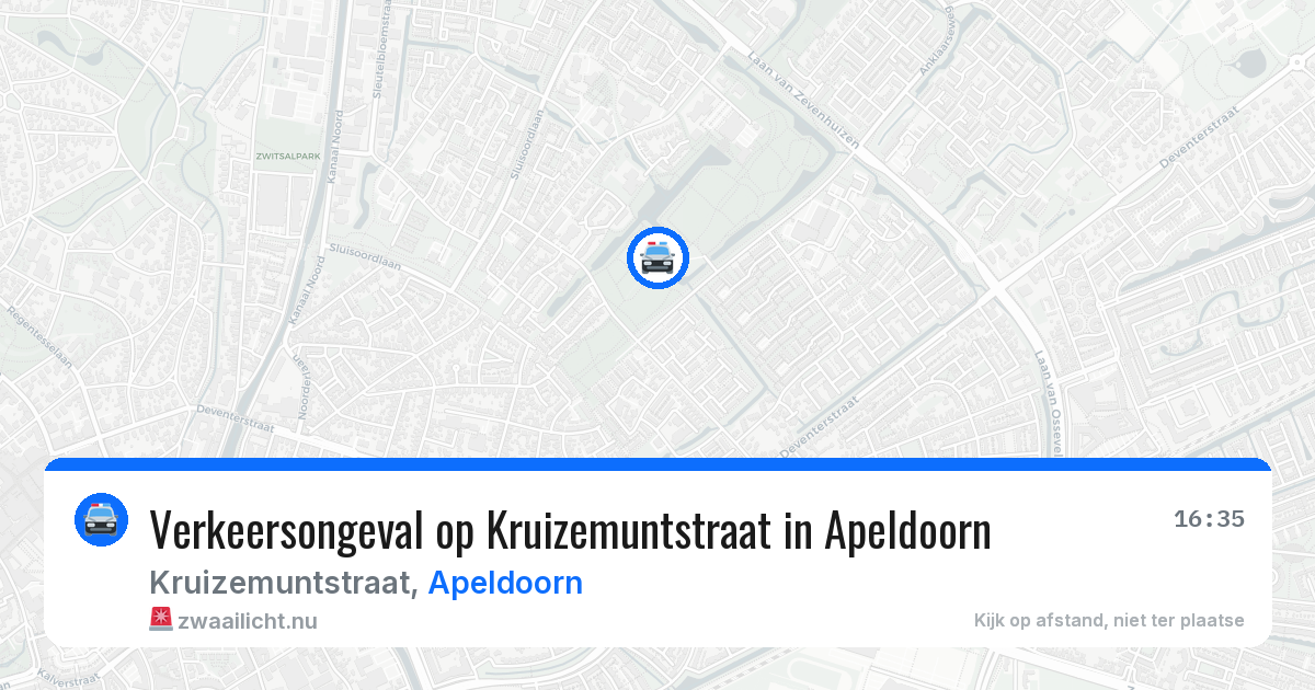Verkeersongeval op Kruizemuntstraat in Apeldoorn — 20 mrt 2026