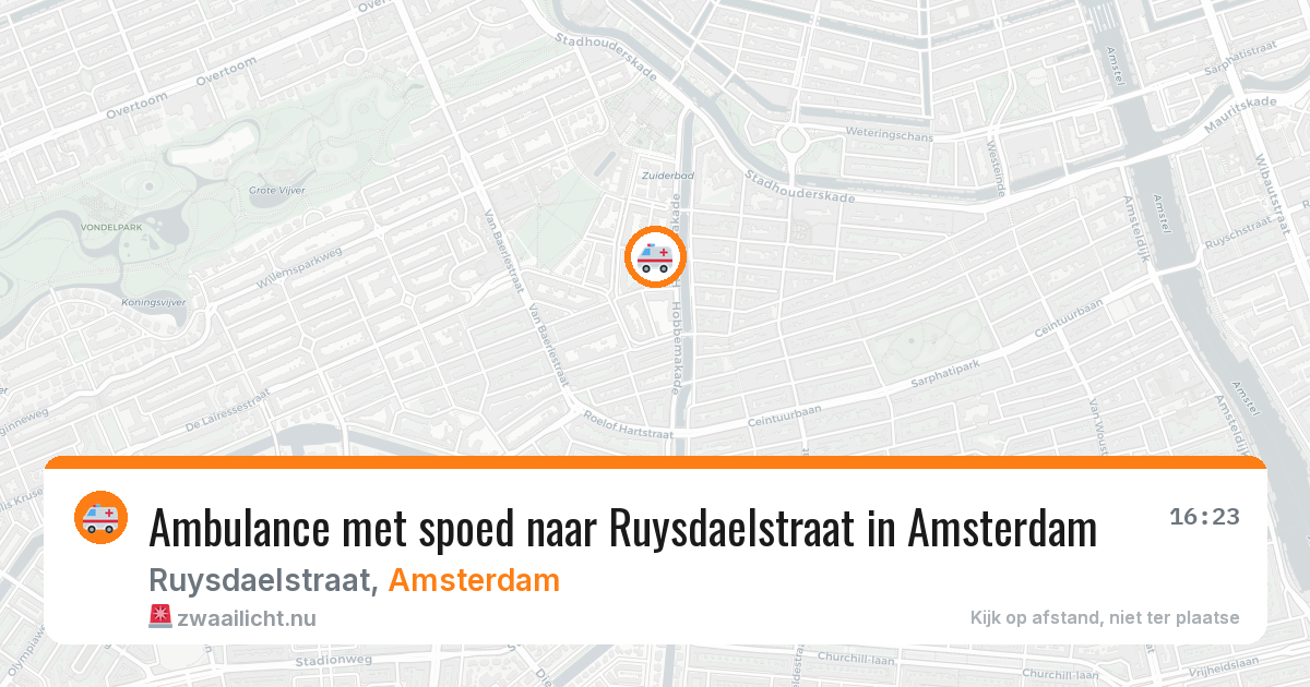 Ambulance met spoed naar Ruysdaelstraat in Amsterdam — 24 mrt 2026