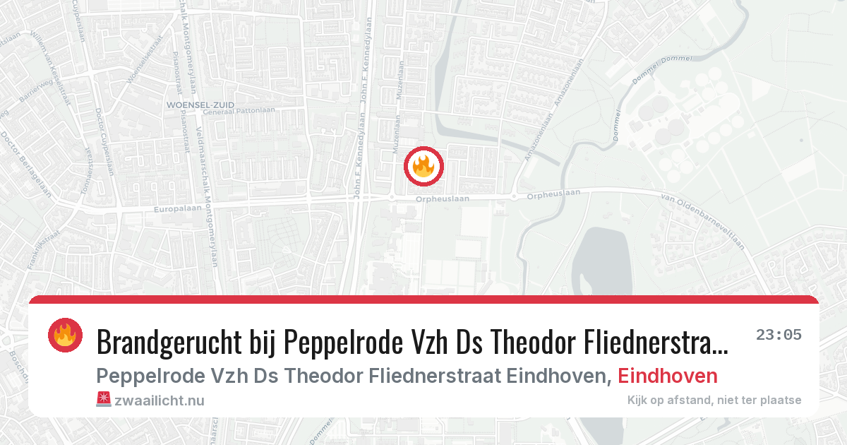 Brandgerucht bij Peppelrode Vzh Ds Theodor Fliednerstraat Eindhoven in Eindhoven — 13 mei 2026