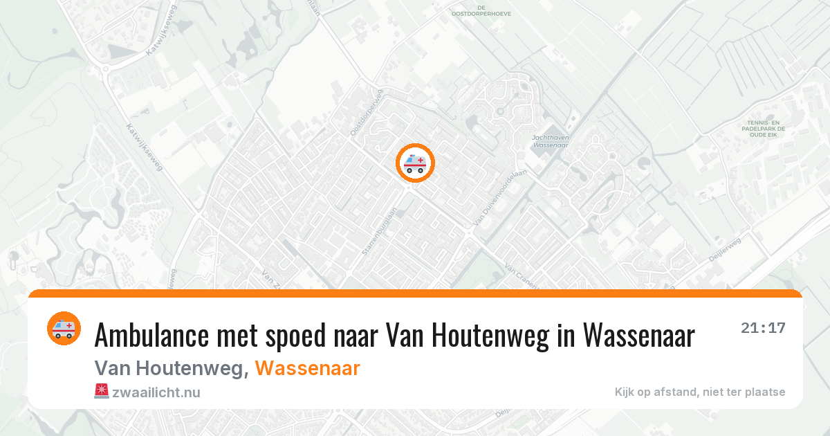 Ambulance met spoed naar Van Houtenweg in Wassenaar — 14 jul 2026