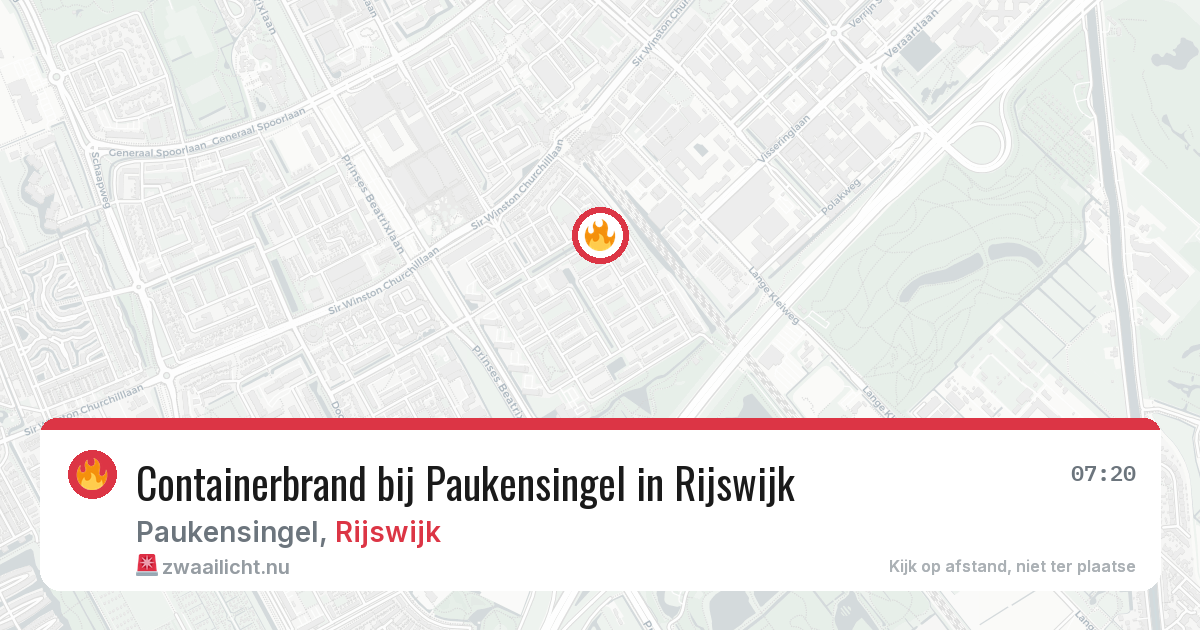 Containerbrand bij Paukensingel in Rijswijk — 16 jul 2026