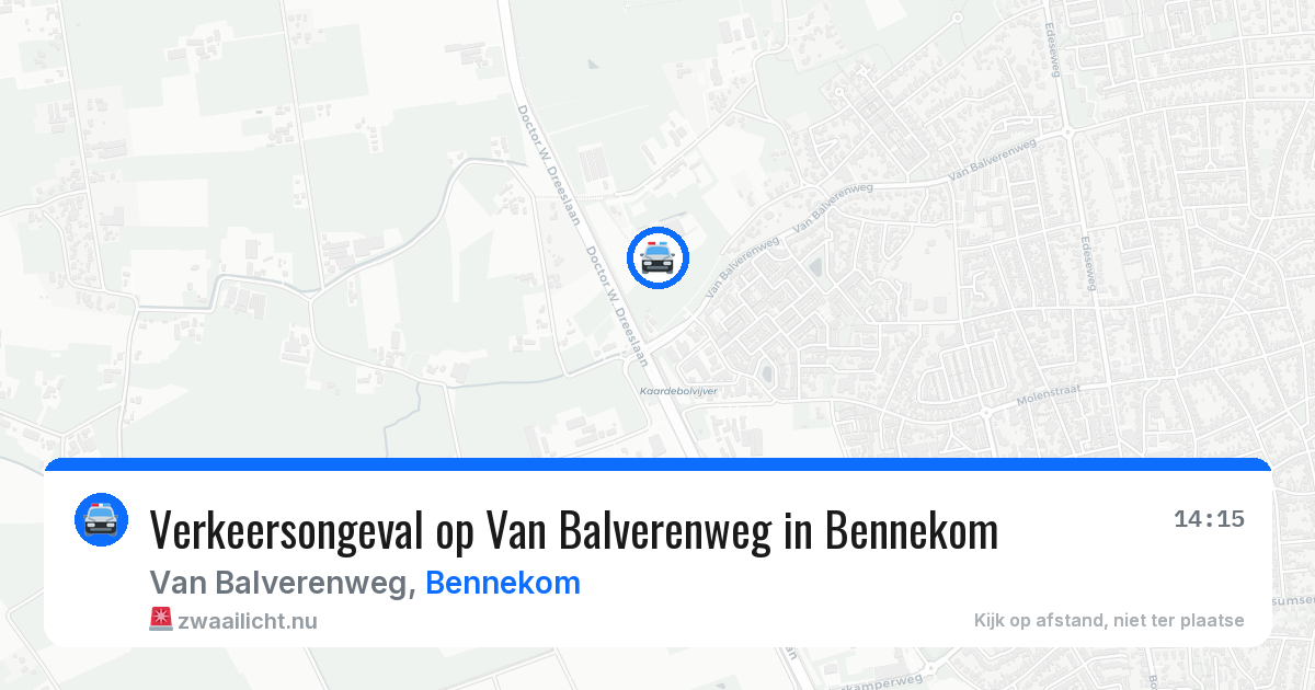 Verkeersongeval op Van Balverenweg in Bennekom — 15 jul 2026