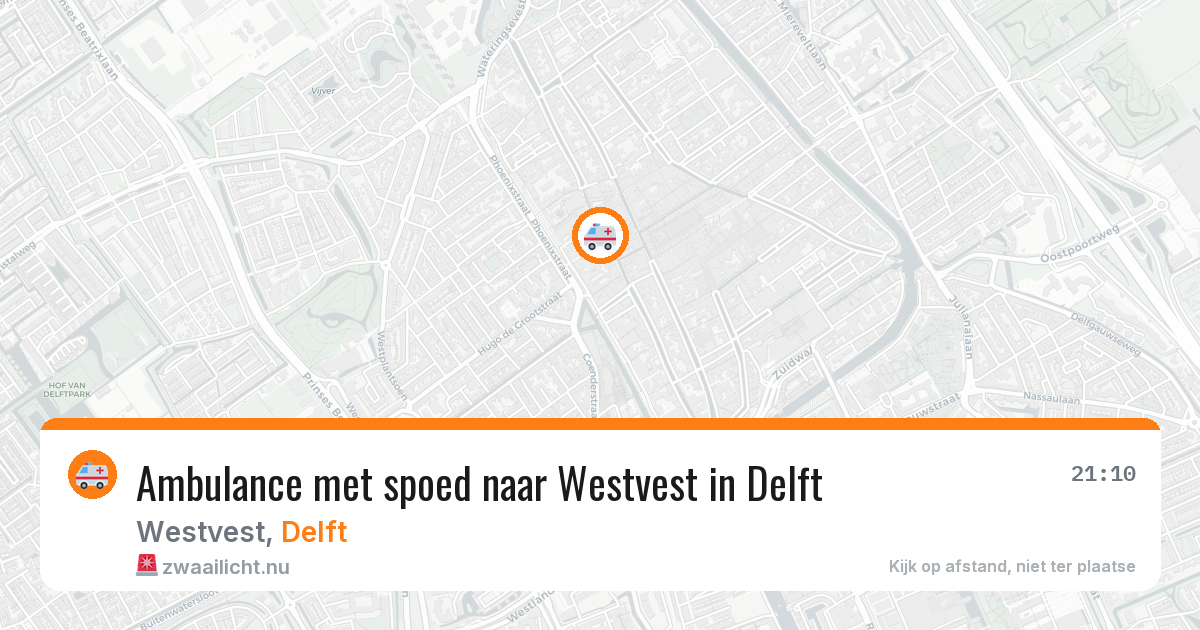 Ambulance met spoed naar Westvest in Delft — 22 apr 2026