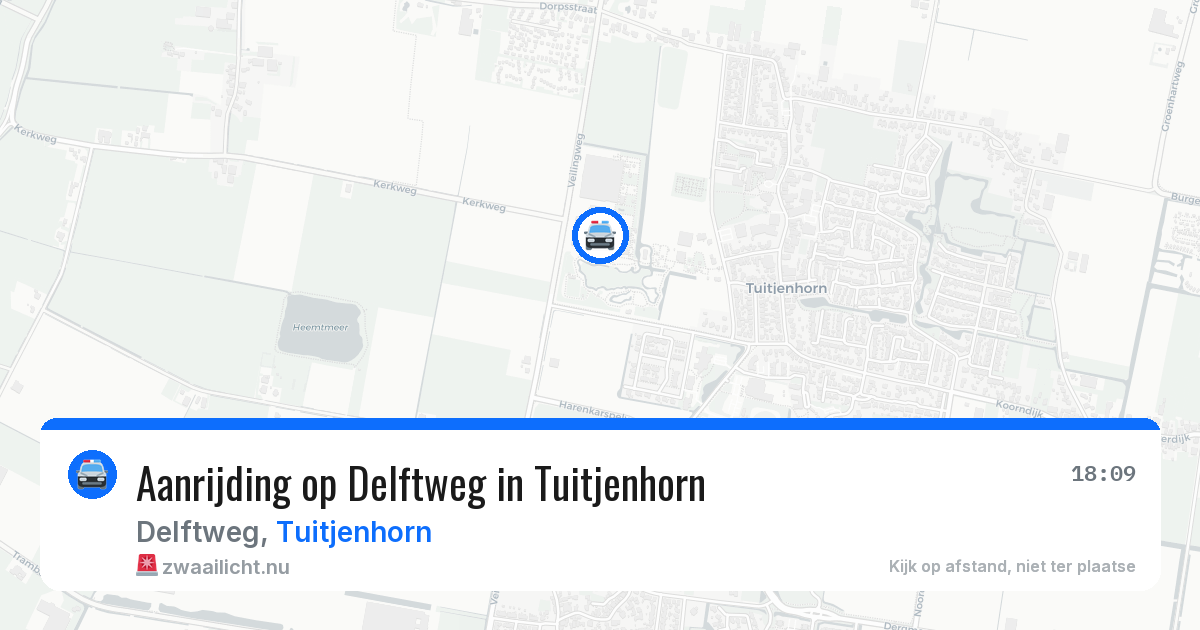 Aanrijding op Delftweg in Tuitjenhorn — 12 jul 2026