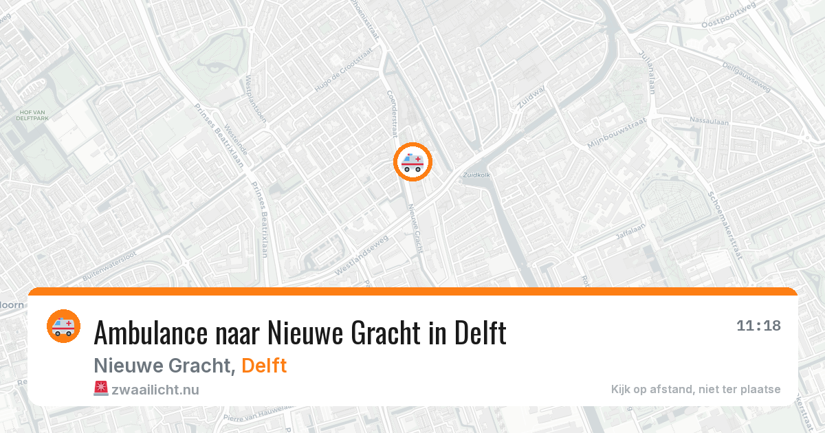 Ambulance naar Nieuwe Gracht in Delft — 24 mei 2026