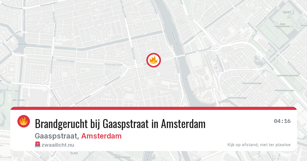 Brandgerucht bij Gaaspstraat in Amsterdam — 15 jul 2026