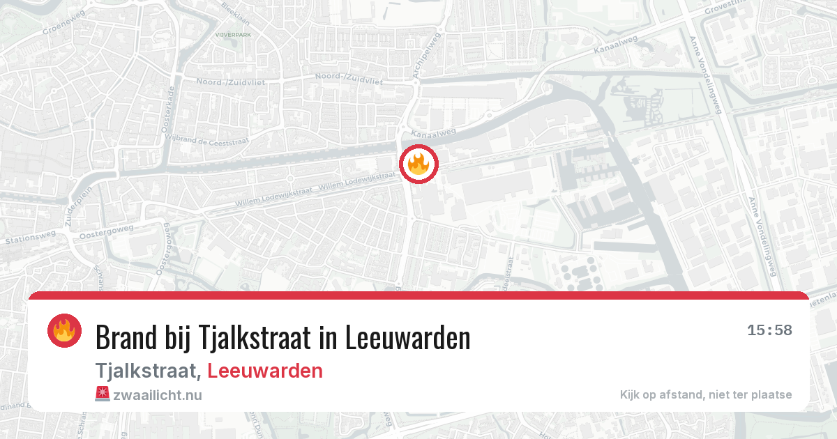 Brand bij Tjalkstraat in Leeuwarden — 19 jul 2026