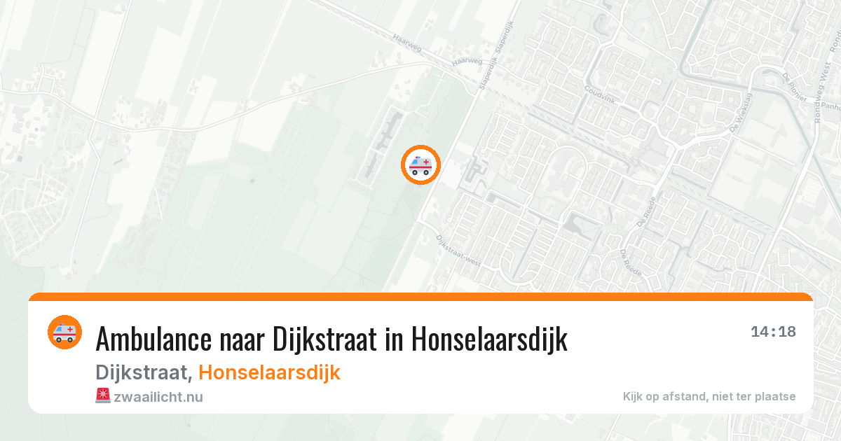 Ambulance naar Dijkstraat in Honselaarsdijk — 17 jul 2026