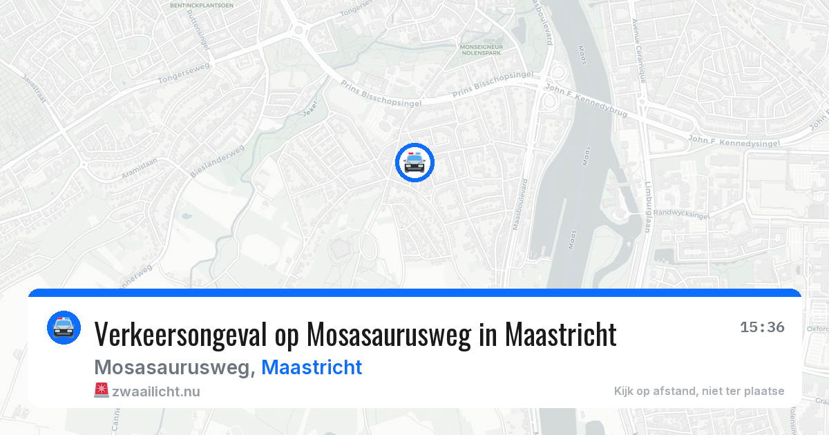 Verkeersongeval op Mosasaurusweg in Maastricht — 26 jul 2026