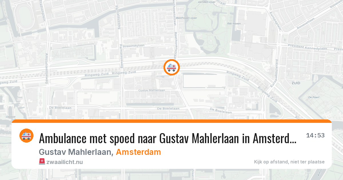 Ambulance met spoed naar Gustav Mahlerlaan in Amsterdam — 17 jul 2026