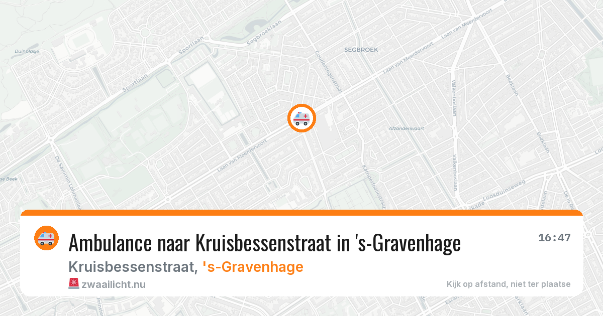 Ambulance naar Kruisbessenstraat in 's-Gravenhage — 16 jul 2026