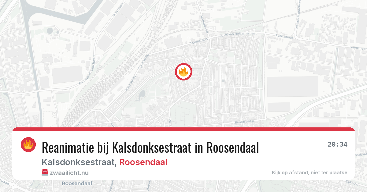 Reanimatie bij Kalsdonksestraat in Roosendaal — 26 jul 2026