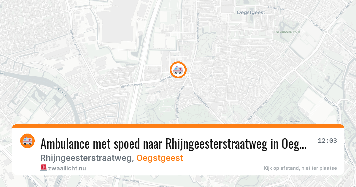 Ambulance met spoed naar Rhijngeesterstraatweg in Oegstgeest — 19 jul 2026