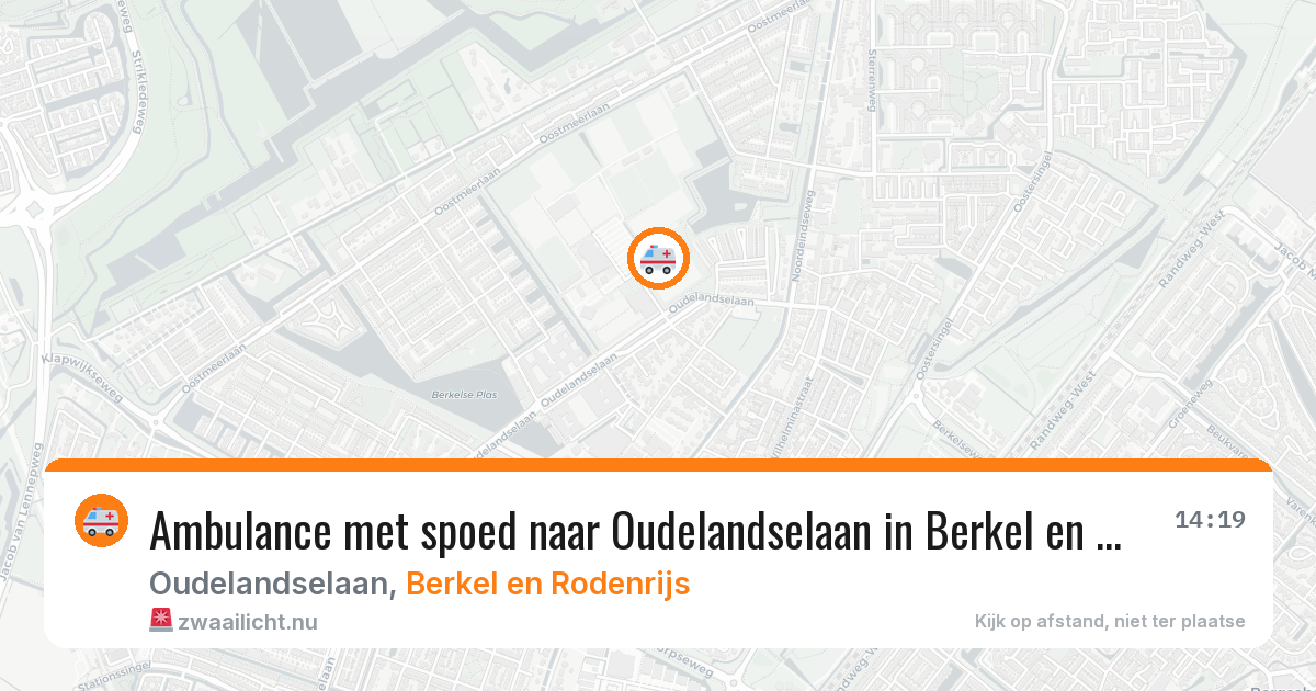 Ambulance met spoed naar Oudelandselaan in Berkel en Rodenrijs — 19 mrt 2026