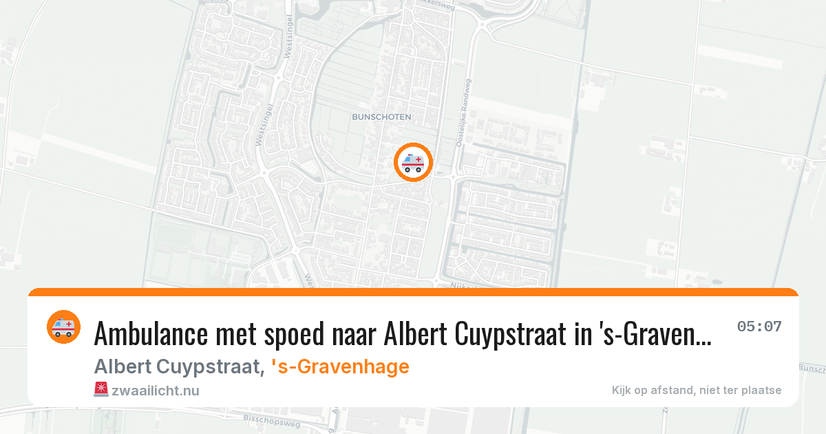 Ambulance met spoed naar Albert Cuypstraat in 's-Gravenhage — 15 mrt 2026