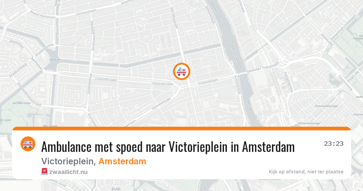 Ambulance met spoed naar Victorieplein in Amsterdam — 22 mrt 2026