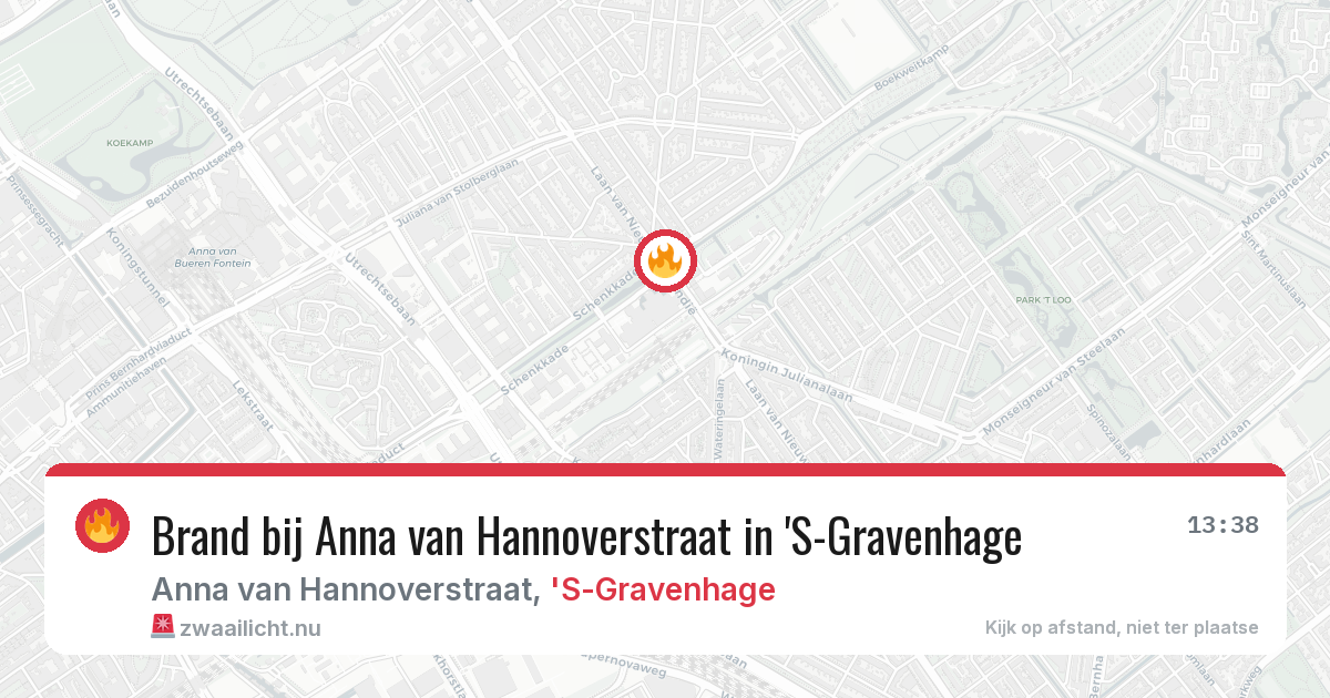 Brand bij Anna van Hannoverstraat in 'S-Gravenhage — 16 mei 2026
