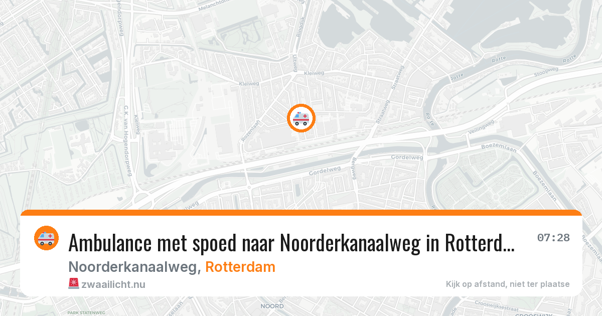 Ambulance met spoed naar Noorderkanaalweg in Rotterdam — 18 mei 2026