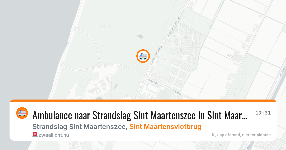 Ambulance naar Strandslag Sint Maartenszee in Sint Maartensvlotbrug — 10 jul 2026