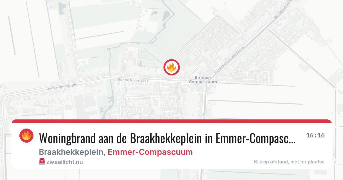Woningbrand aan de Braakhekkeplein in Emmer-Compascuum — 29 apr 2026
