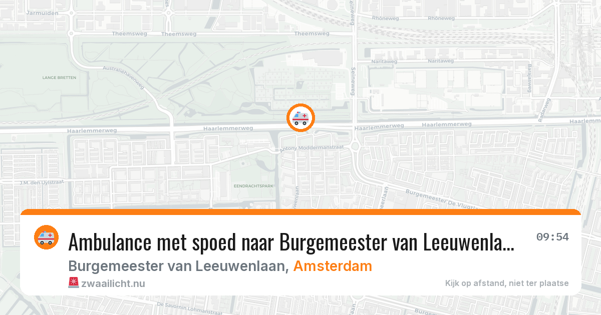 Ambulance met spoed naar Burgemeester van Leeuwenlaan in Amsterdam — 20 mei 2026