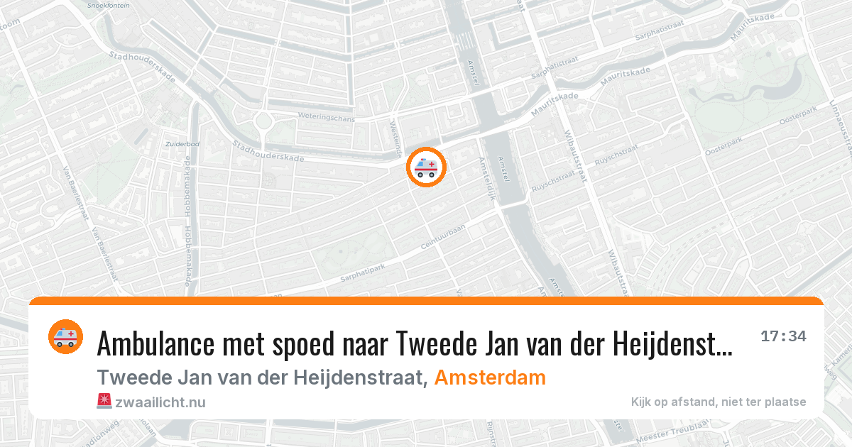 Ambulance met spoed naar Tweede Jan van der Heijdenstraat in Amsterdam — 21 mei 2026
