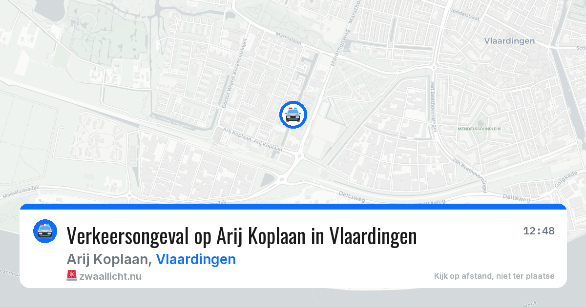 Verkeersongeval op Arij Koplaan in Vlaardingen — 22 jul 2026