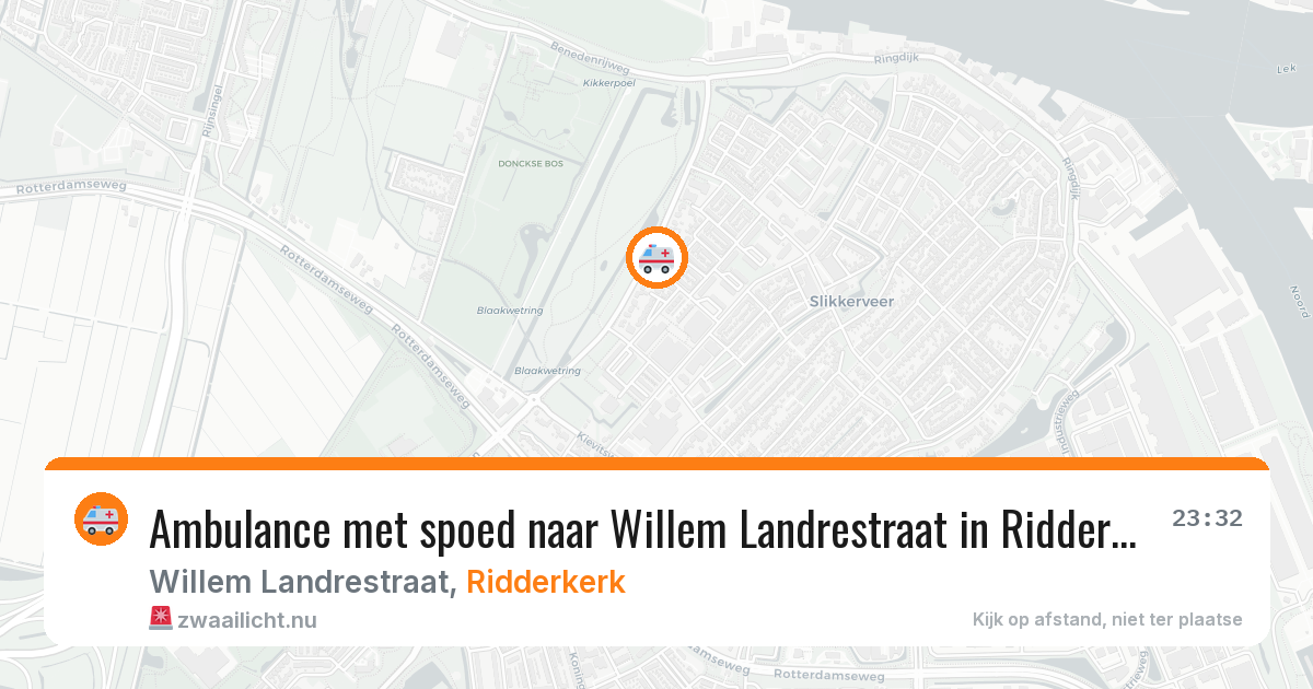 Ambulance met spoed naar Willem Landrestraat in Ridderkerk — 26 mei 2026